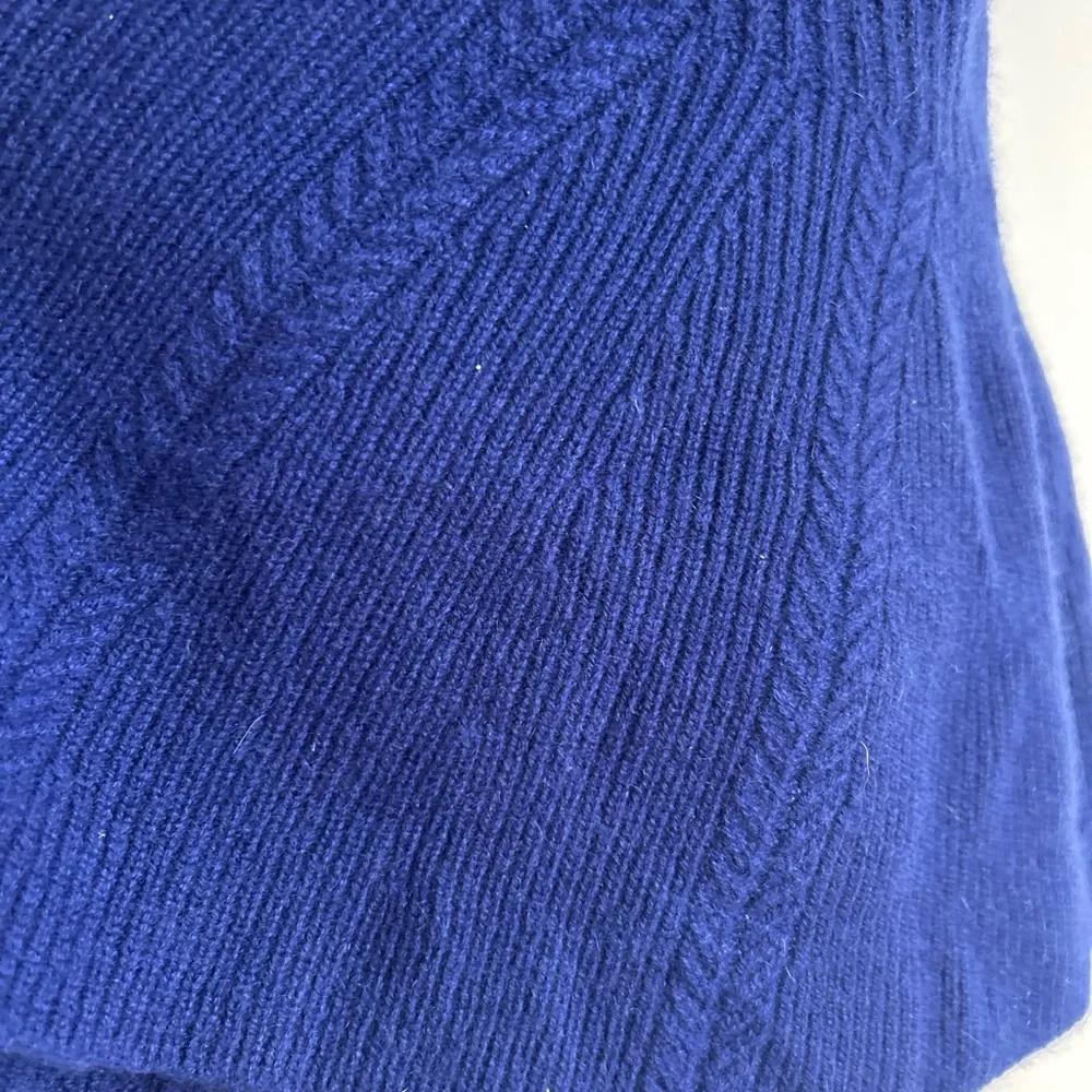 Isaac Mizrahi 100% cashmere Royal Blue Open Cardigan Size L - Picture 6 of 14